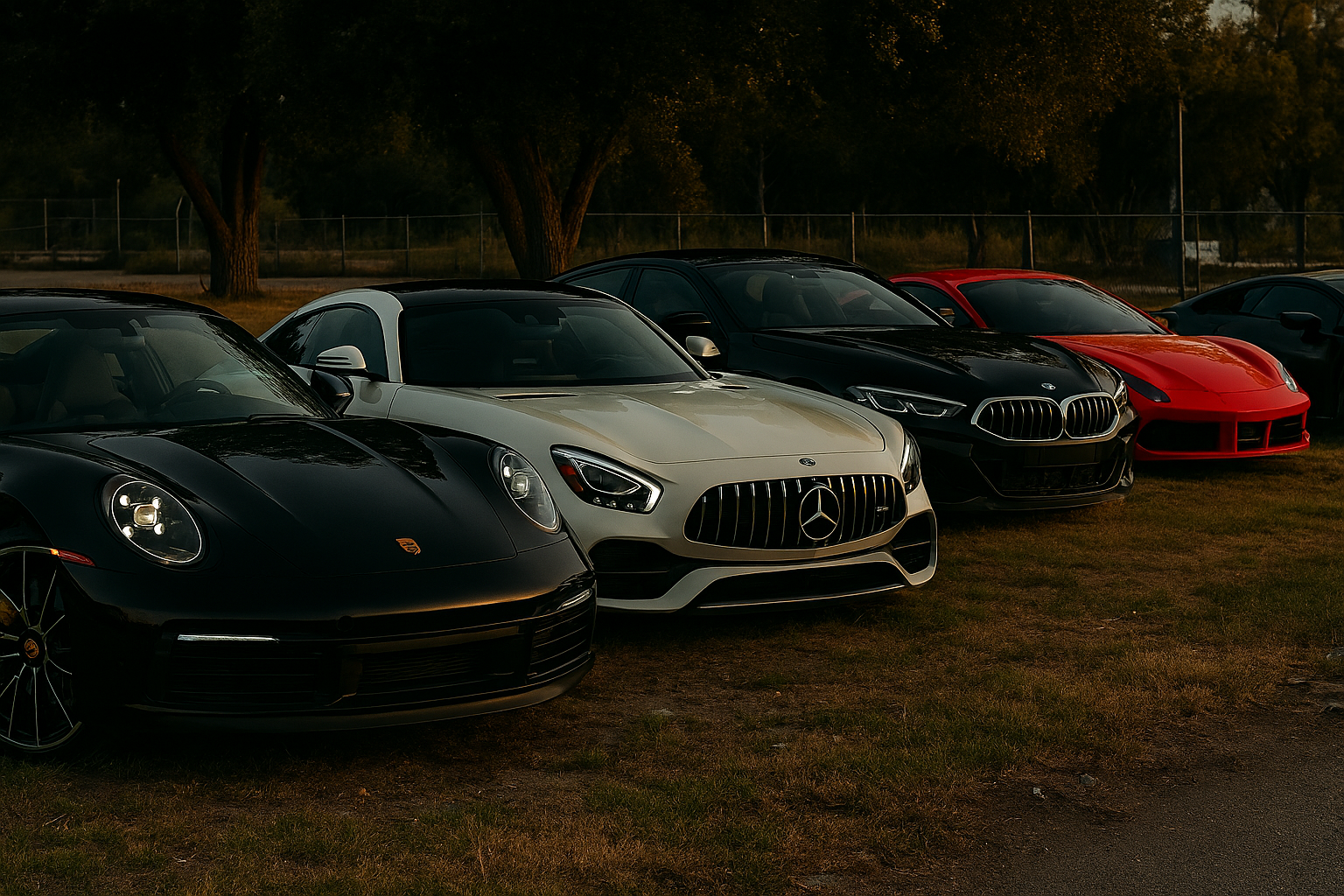 Luxury car on road
